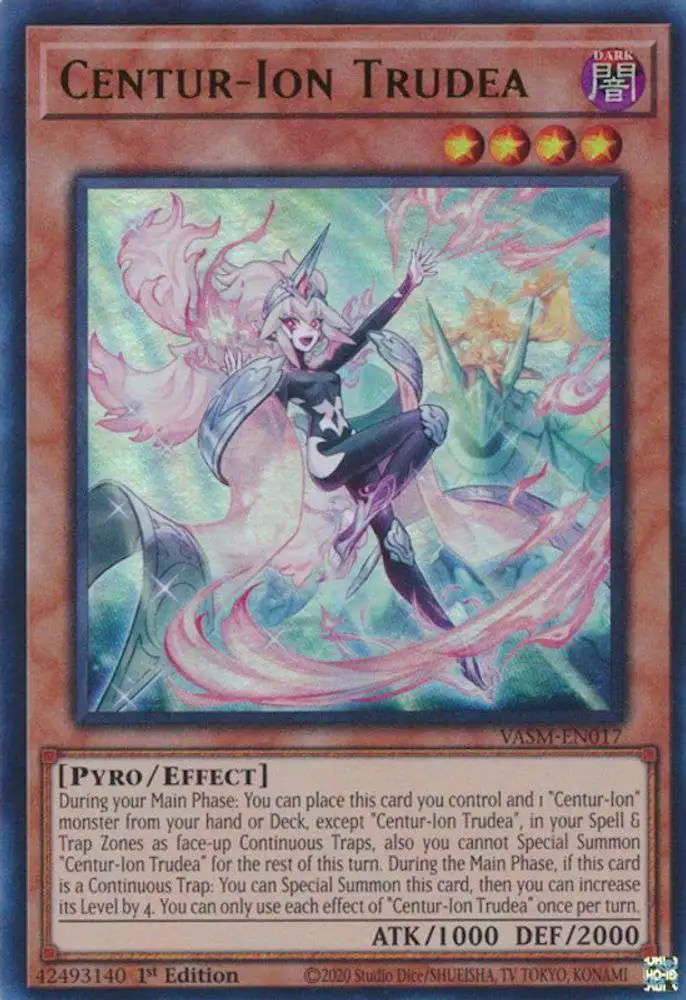 YuGiOh Trading Card Game Valiant Smashers Ultra Rare Centur-Ion Trudea VASM-EN017