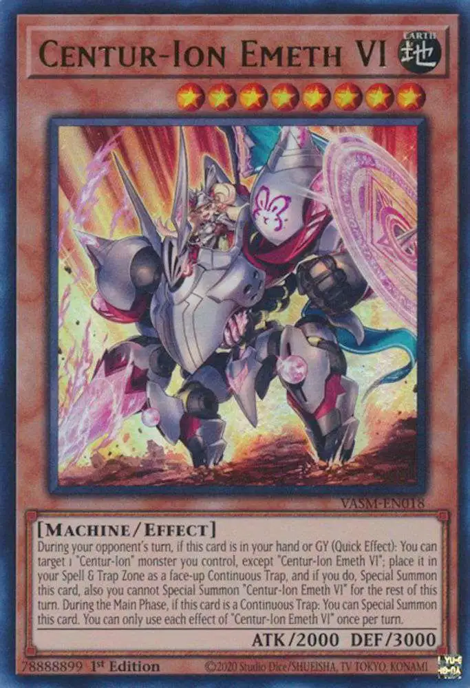 YuGiOh Trading Card Game Valiant Smashers Ultra Rare Centur-Ion Emeth VI VASM-EN018