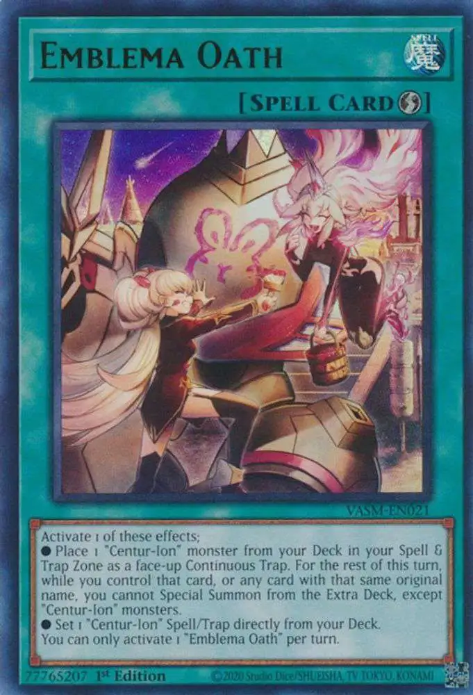 YuGiOh Trading Card Game Valiant Smashers Ultra Rare Emblema Oath VASM-EN021