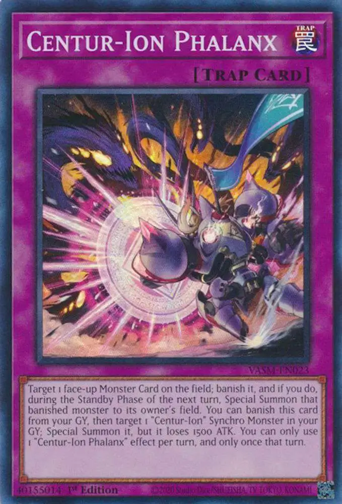 YuGiOh Trading Card Game Valiant Smashers Super Rare Centur-Ion Phalanx VASM-EN023