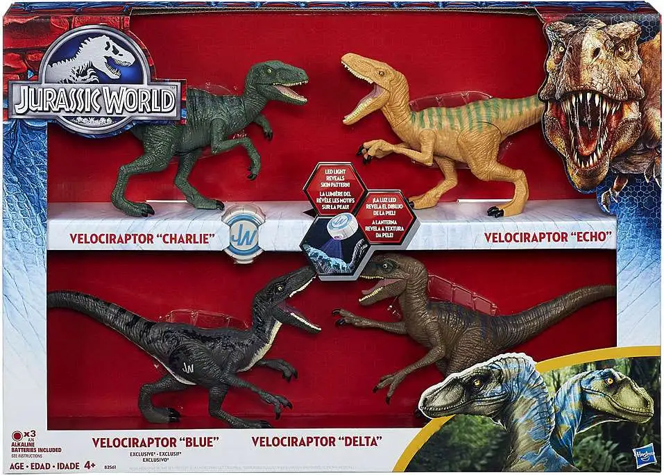 Jurassic World Velociraptor Charlie, Delta, Echo & Blue Exclusive Action  Figure 4-Pack