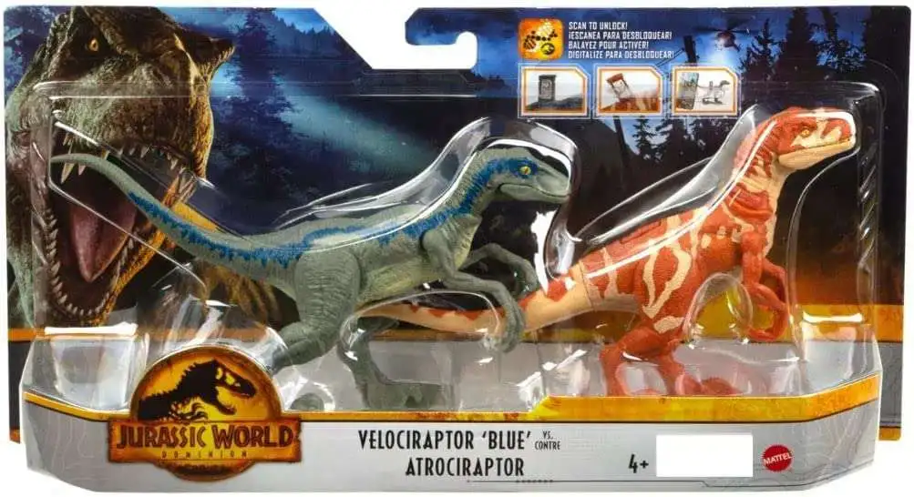 Jurassic World Dominion Velociraptor 'Blue' Vs. Atrociraptor Action Figure 2-Pack [Battle Pack]