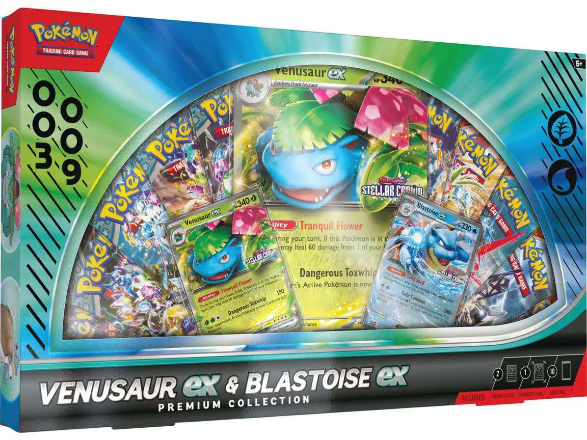 Pokemon Scarlet & Violet Venusaur ex & Blastoise ex Exclusive Premium Collection (Pre-Order ships January)