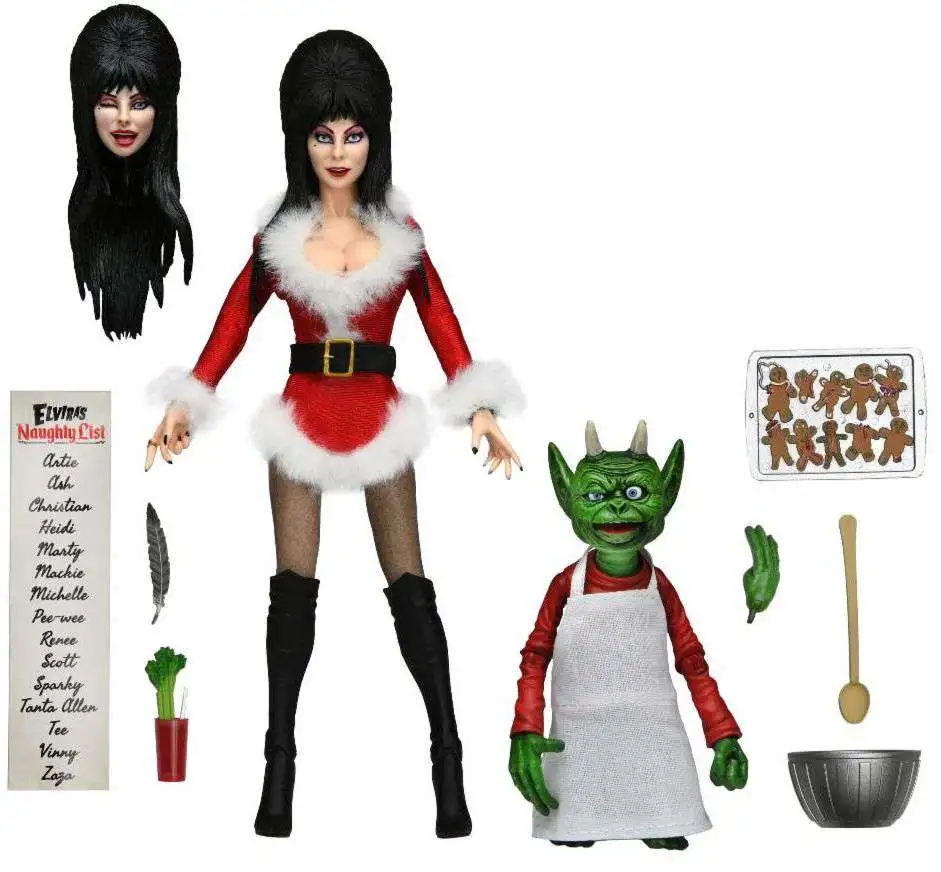 NECA Elvira Deluxe Clothed Action Figure [Very Scary Xmas, with Creature Who Was Stirring Figure]