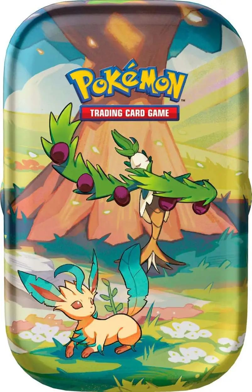 Pokemon Vibrant Paldea Leafeon & Arboliva Mini Tin [2 Booster Packs & Art Card]