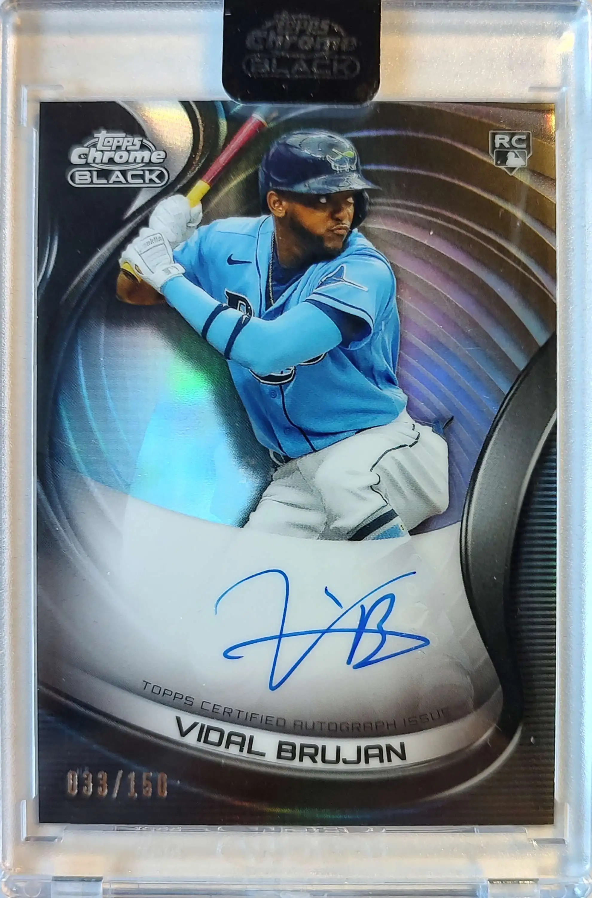 MLB 2022 Topps Chrome Black Vidal Brujan 33/150 Autographed Single Card CBA-VB [Rookie]