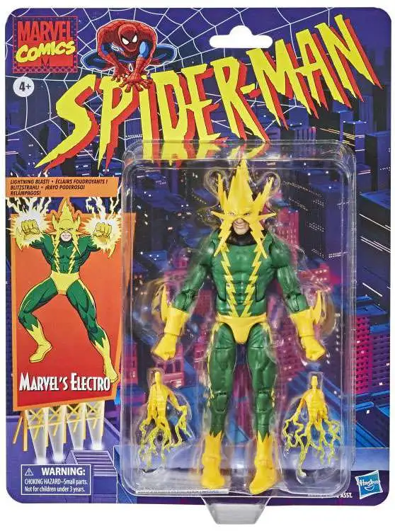 GOOD PAINT JOB Details about   Marvel Legends Spider-Man Retro Series Electro Action Figure 6" 