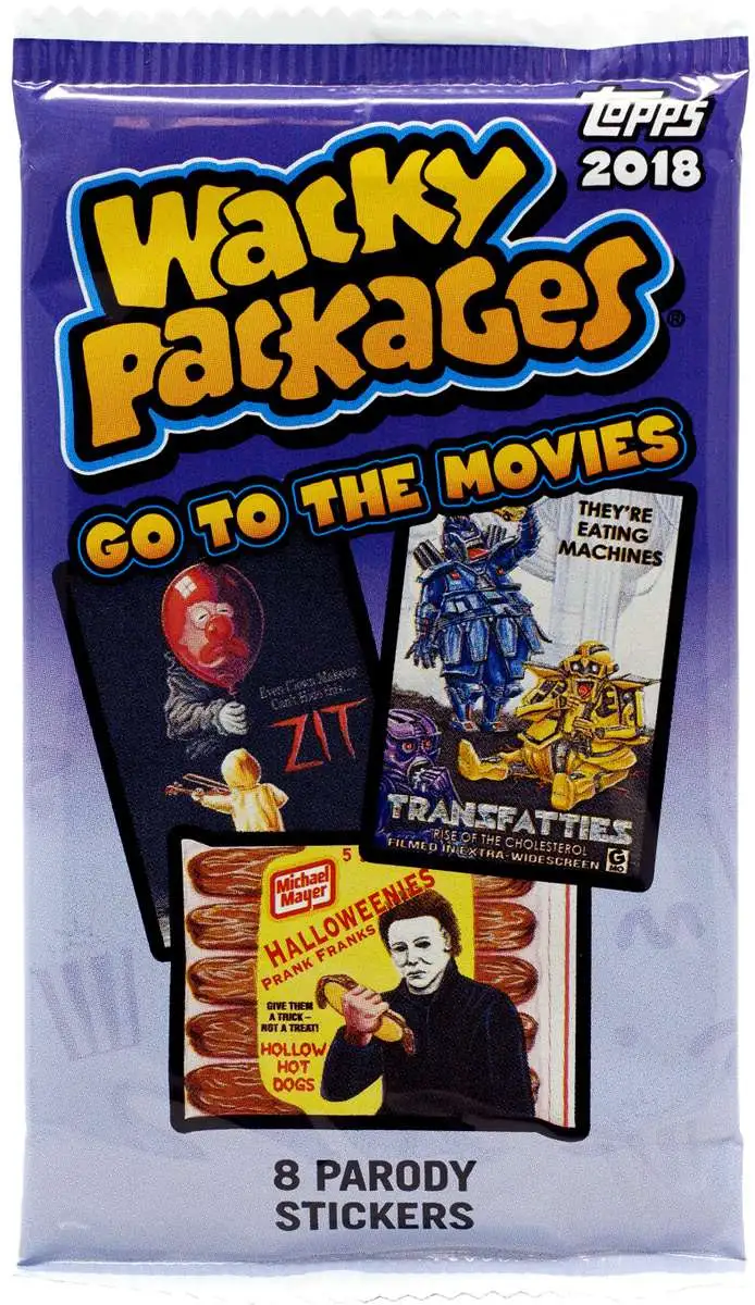 2018 WACKY PACKAGES GO TO THE MOVIES CHASE SET 20 CONCESSION STAND STICKER BLAST 