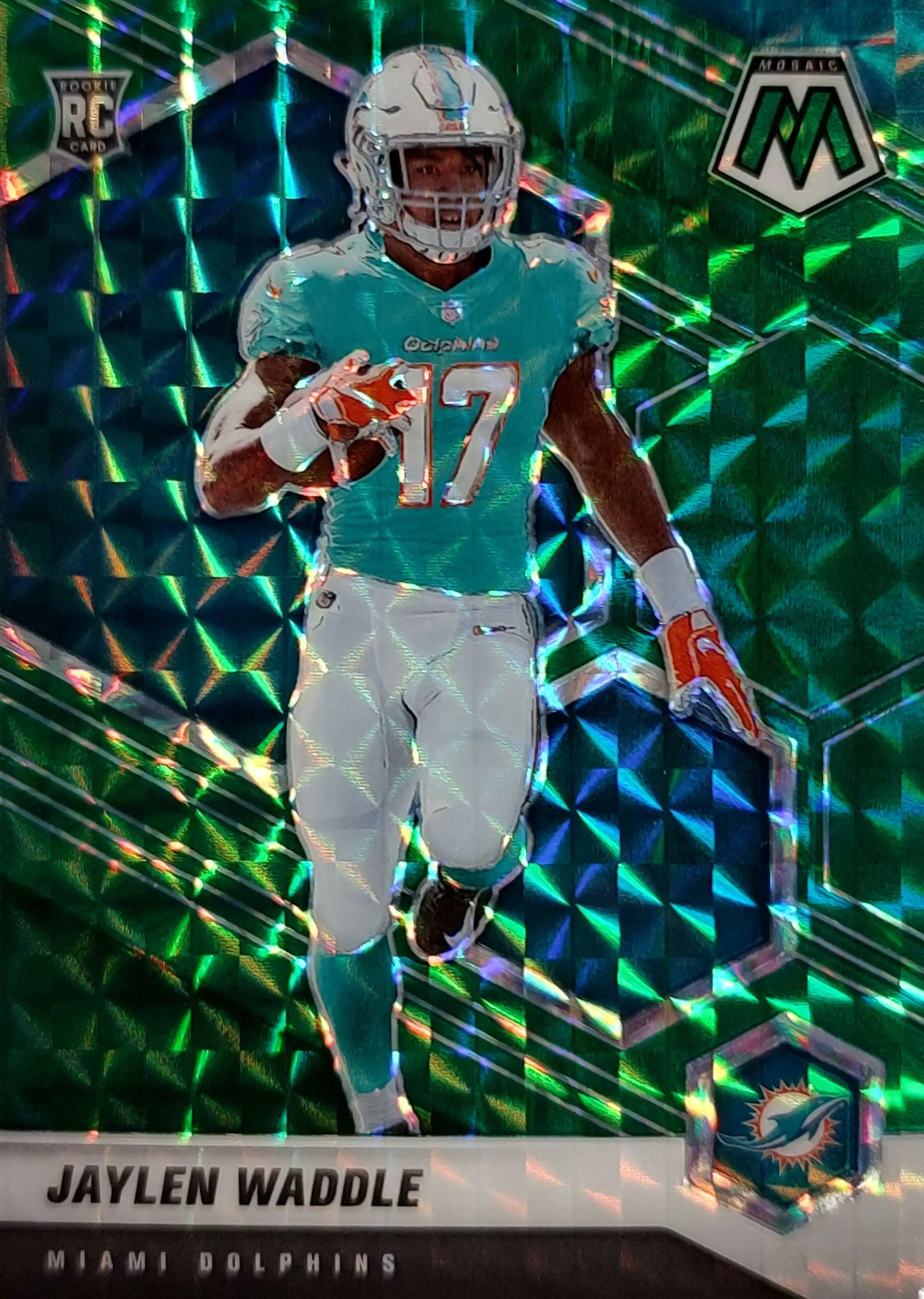 Jaylen Waddle 2021 Panini Mosaic NFL Debut Reactive Orange Prizm RC #248