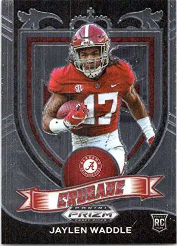 Jaylen Waddle Rookie Card 2021 NFL Panini Red Prizm Cracked 