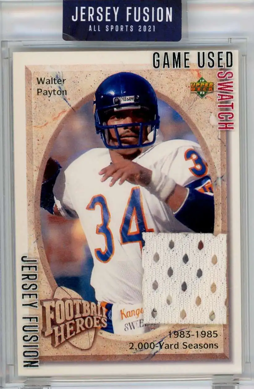 2021 Walter Payton Jersey Fusion All Sport 1992 UD Football Heroes Card!  Swatch!