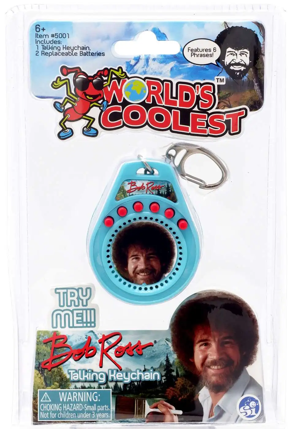 World's Coolest Bob Ross Talking Keychain