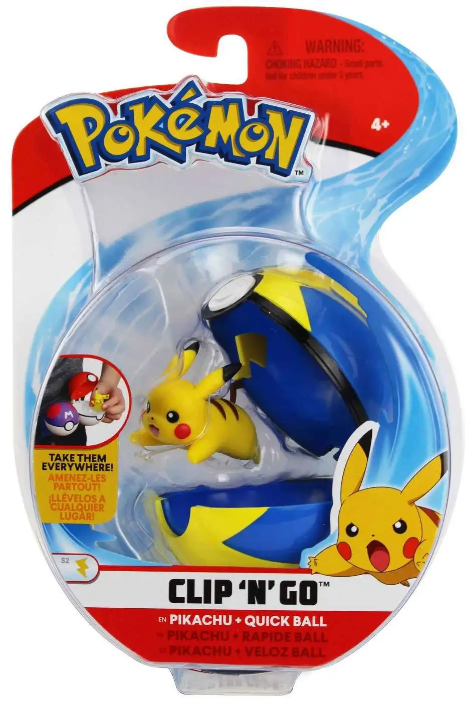 Original Pokemon Clip N Go Poke Belt with Pikachu Quick Ball 
