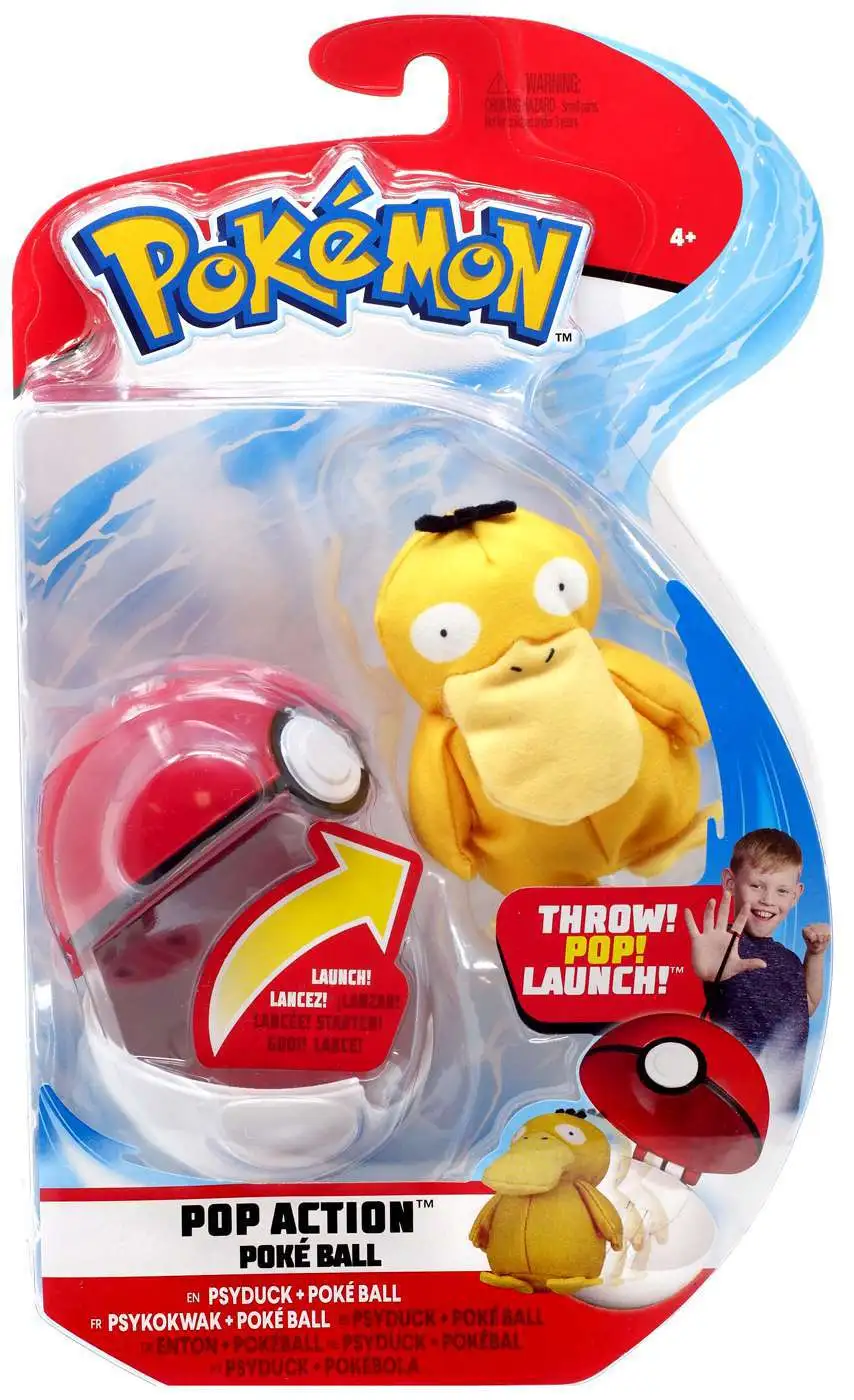 Pokemon Pop Action Poke Ball Psyduck & Poke Ball Throw Poke Ball Plush
