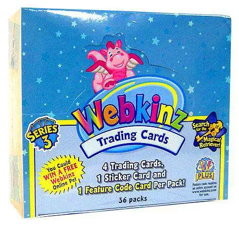 3 PACKS OF WEBKINZ TRADING CARDS EACH WITH A CODE CARD 