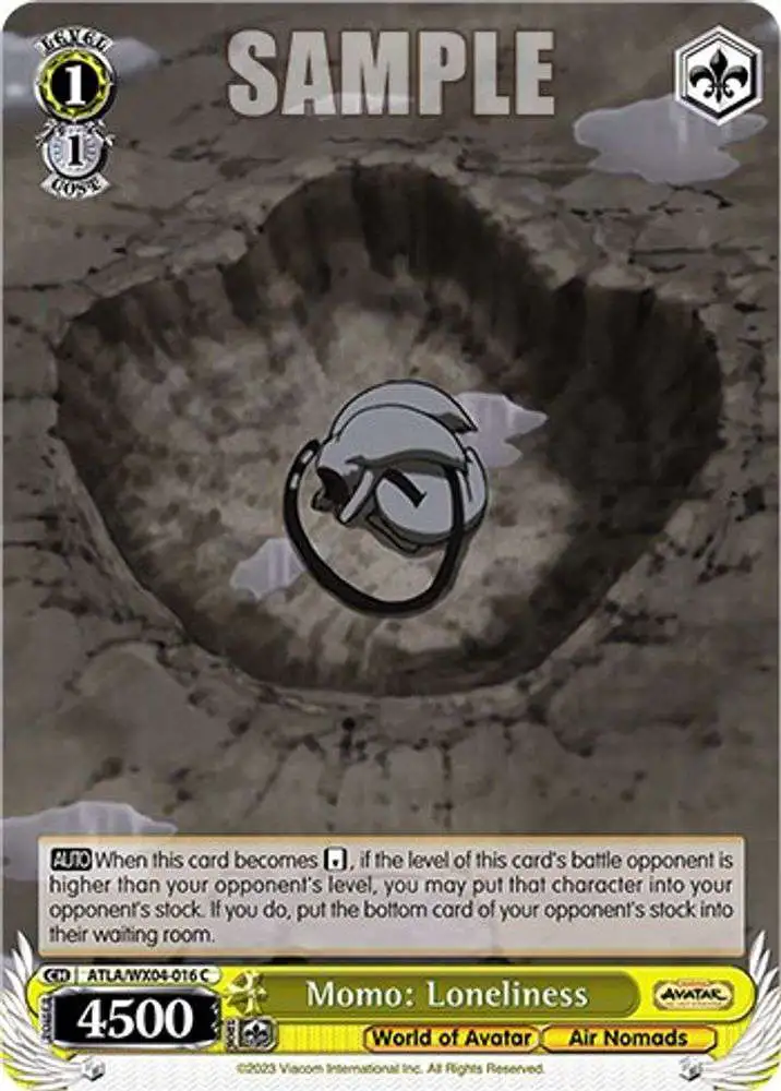 Weiss Schwarz Trading Card Game Avatar: The Last Airbender Common Momo: Loneliness ATLA/WX04-016