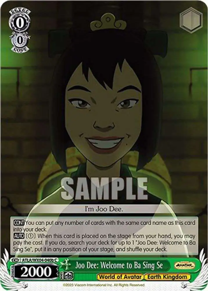 Weiss Schwarz Trading Card Game Avatar: The Last Airbender Common Joo Dee: Welcome to Ba Sing Se ATLA/WX04-040b [B]