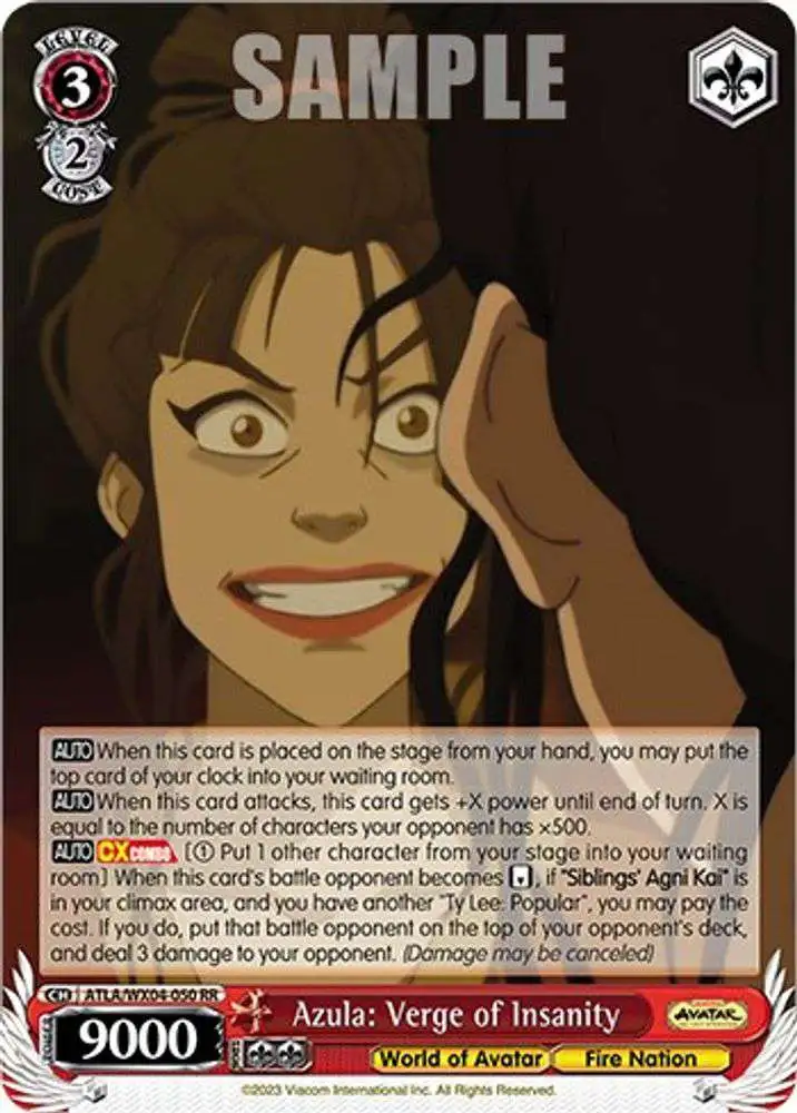 Weiss Schwarz Trading Card Game Avatar The Last Airbender