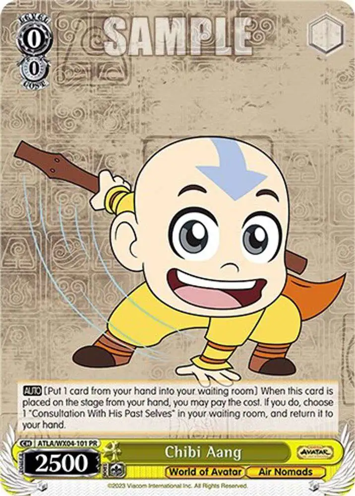 Weiss Schwarz Trading Card Game Avatar: The Last Airbender Promo Chibi Aang ATLA/WX04-101