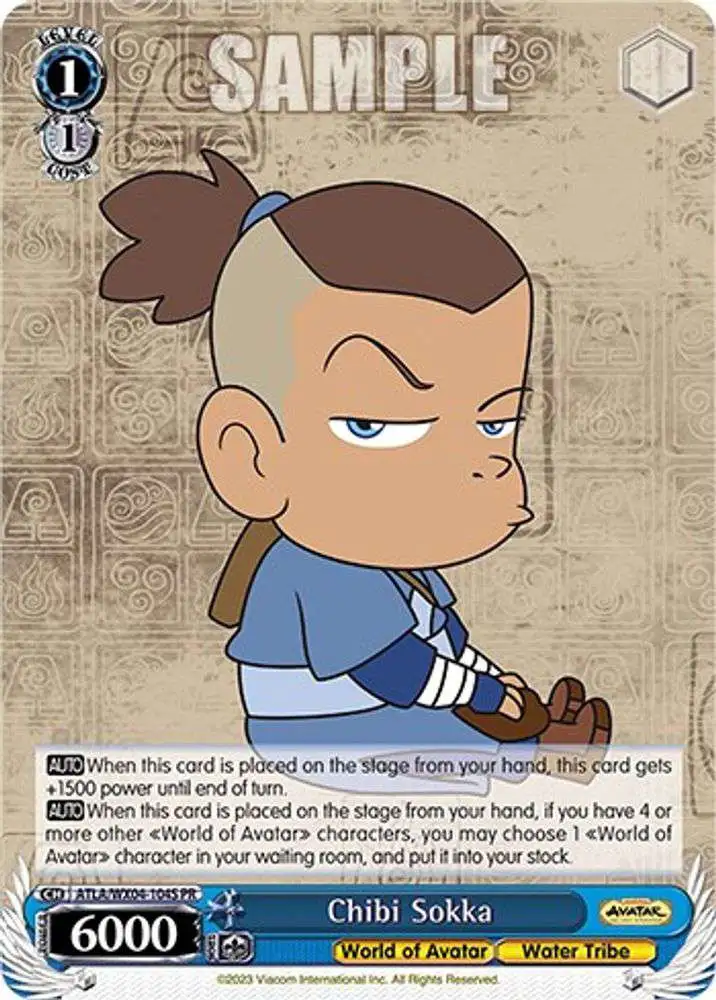 Weiss Schwarz Trading Card Game Avatar The Last Airbender Single Card Promo Chibi Sokka Atlawx04 6705