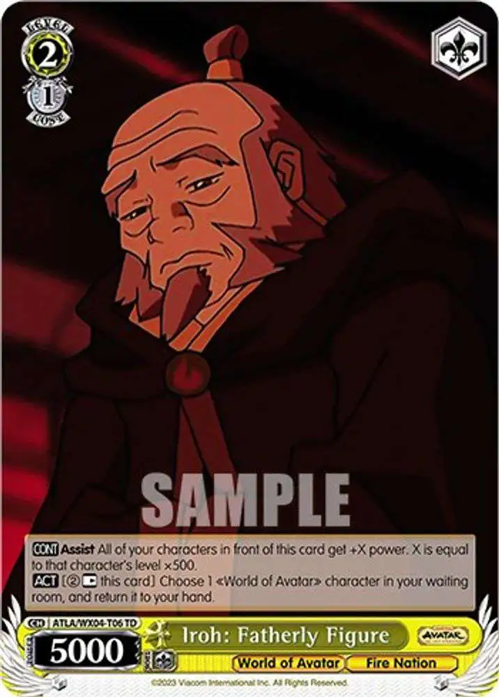 Weiss Schwarz Trading Card Game Avatar: The Last Airbender Trial Deck Iroh: Fatherly Figure ATLA/WX04-T06