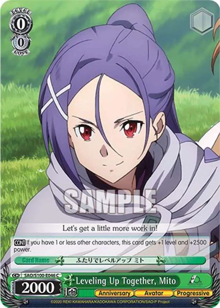 Weiss Schwarz Trading Card Game Sword Art Online Animation 10th Anniversary Common Leveling Up Together, Mito SAO/S100-E046