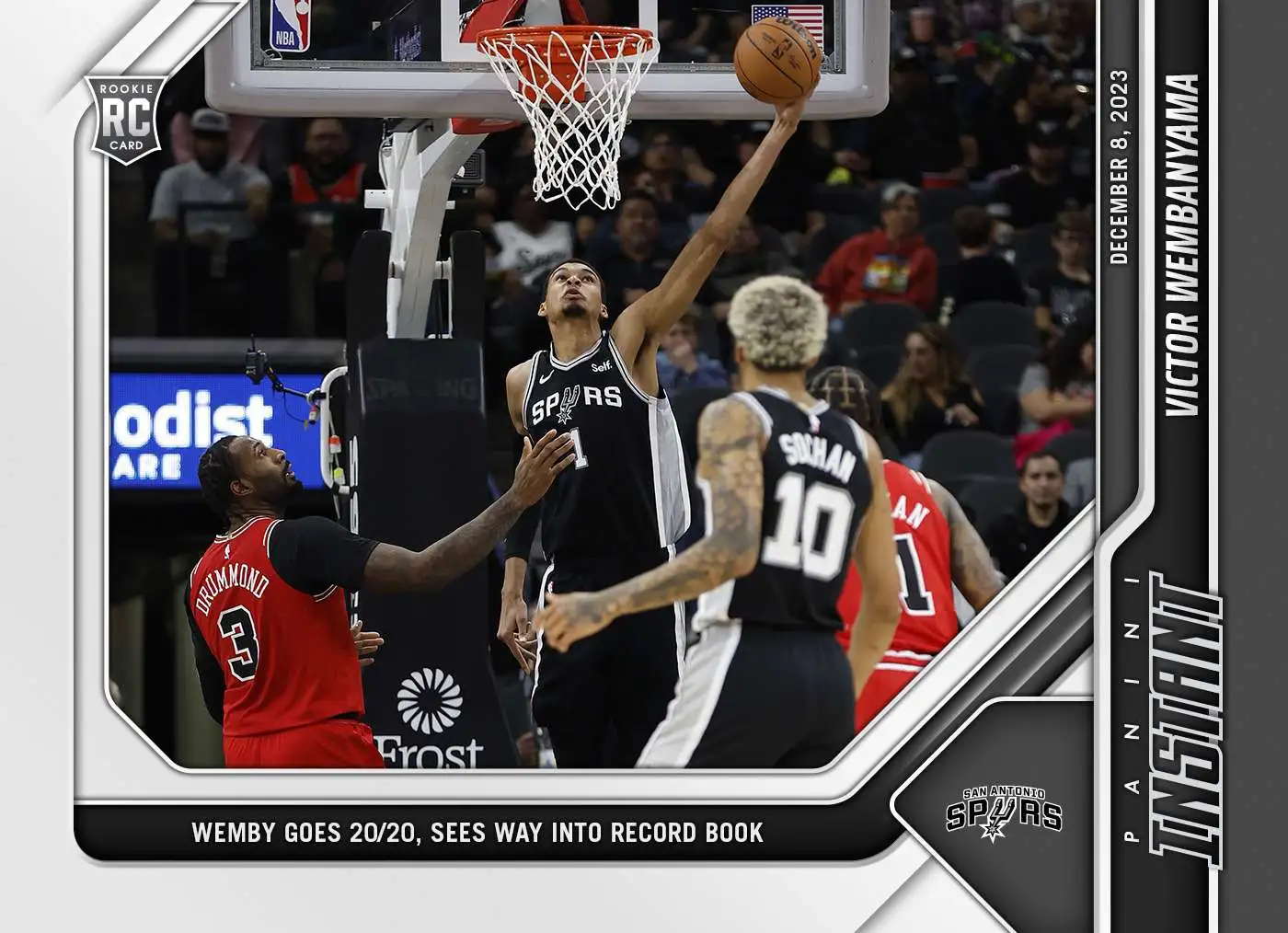 NBA San Antonio Spurs 2023-24 Instant Basketball Victor Wembanyama #143 [Rookie, Wemby Goes 20/20, Sees Way Into Record Book]