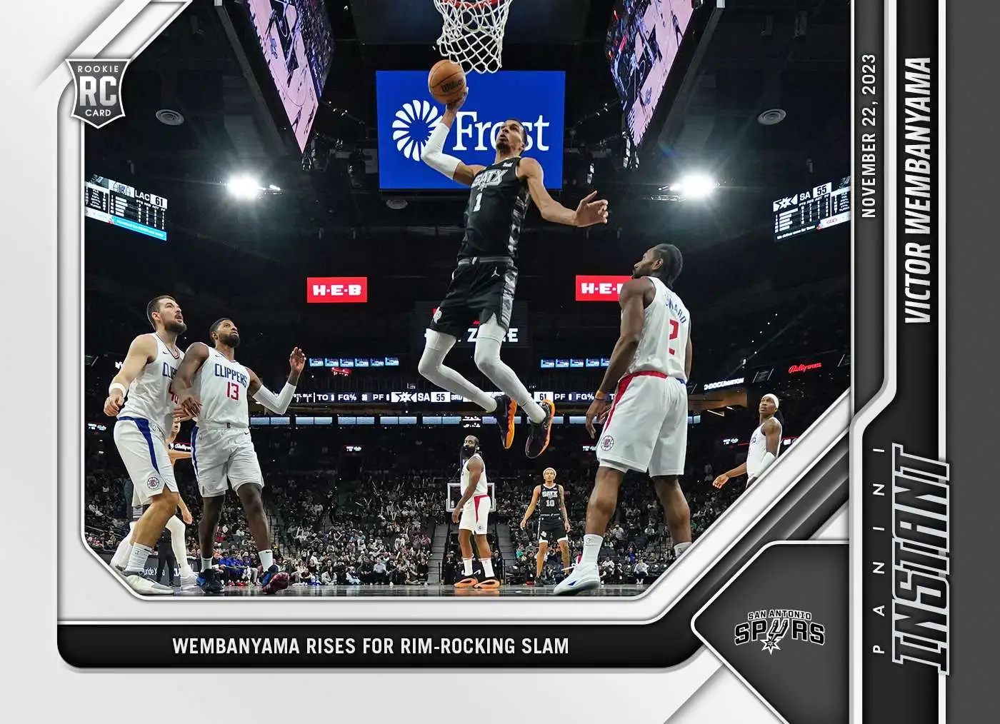 NBA San Antonio Spurs 2023-24 Instant Basketball Victor Wembanyama #98 [Rookie, Rises for Rim-Rocking Slam]