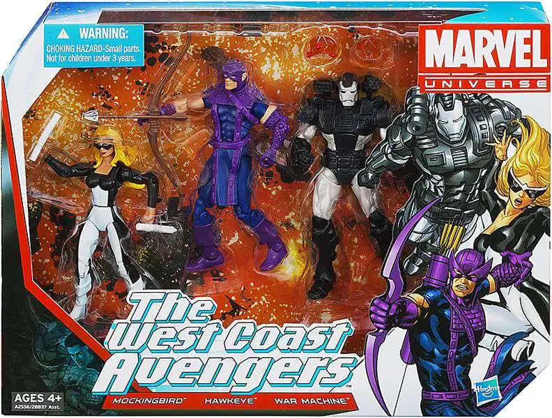 Marvel Universe Super Hero Team Packs Mockingbird, Hawkeye & War Machine Action Figure 3-Pack [West Coast Avengers]