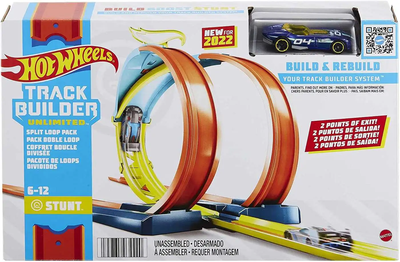 Hot Wheels Track Builder System Split Loop Pack 164 Track Set Damaged Package Mattel Toys ToyWiz