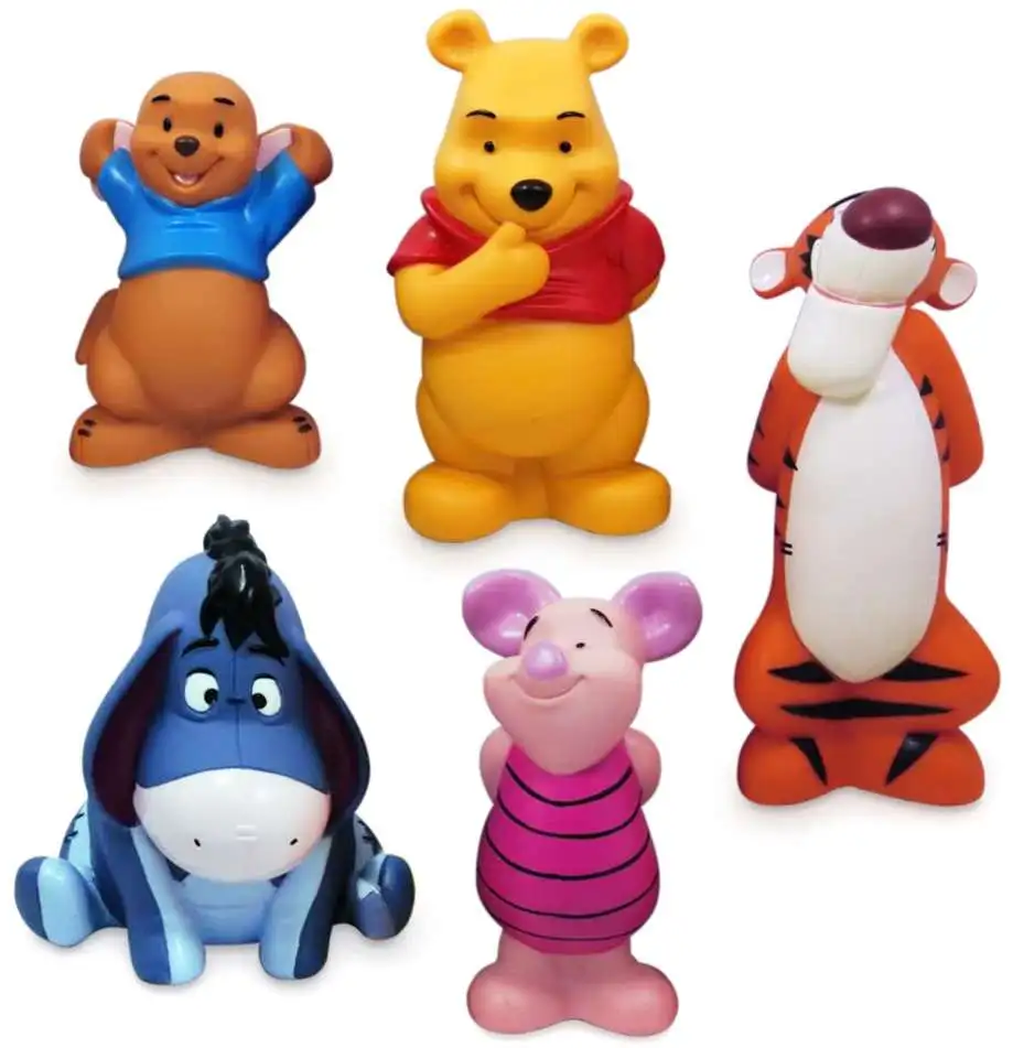 Disney Winnie the Pooh Winnie, Tigger, Eeyore, Piglet & Roo Exclusive 5-Figure Bath Set