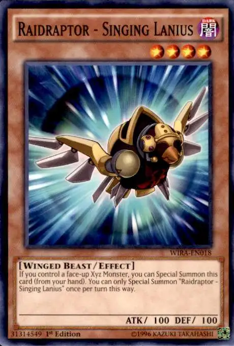 YuGiOh Wing Raiders Common Raidraptor - Singing Lanius WIRA-EN018