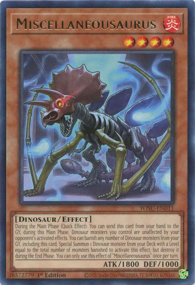 YuGiOh Trading Card Game Wild Survivors Rare Miscellaneousaurus WISU-EN011