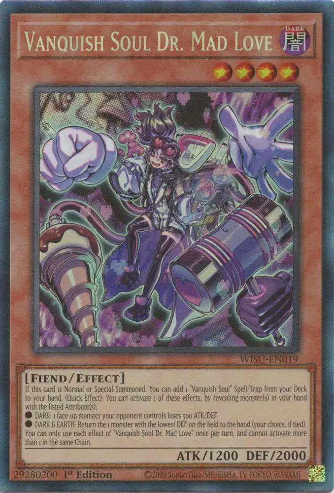 YuGiOh Trading Card Game Wild Survivors Collector Rare Vanquish Soul Dr.  Mad Love WISU-EN019