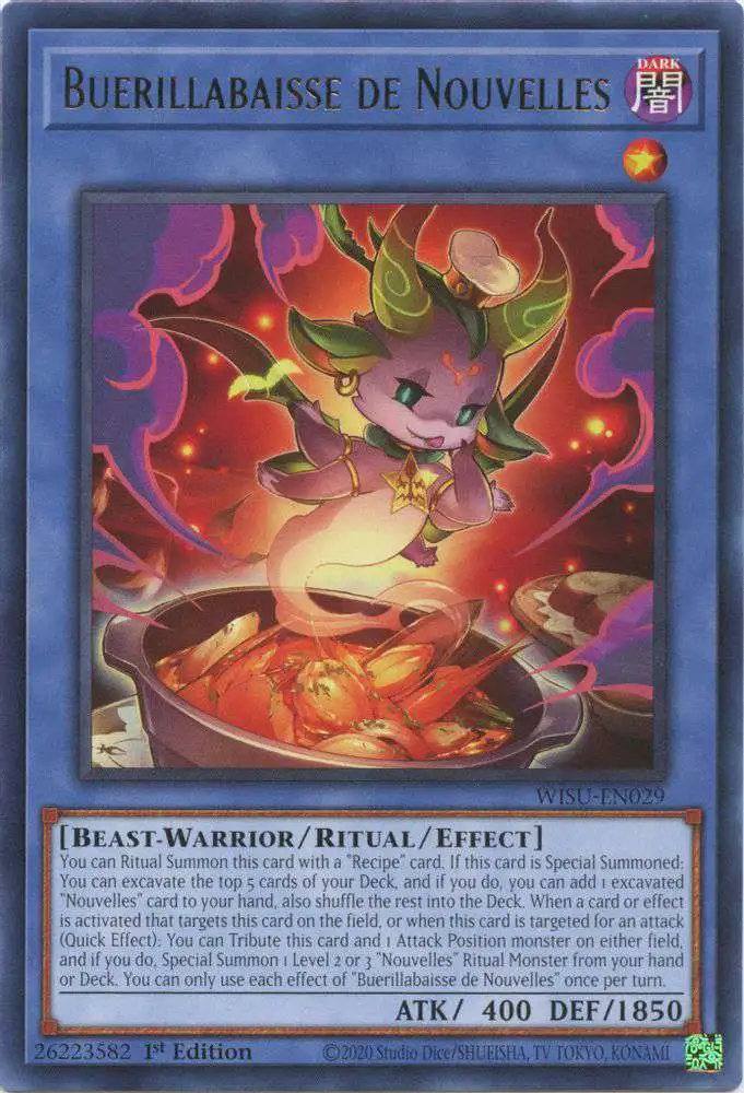 YuGiOh Trading Card Game Wild Survivors Rare Buerillabaisse de Nouvelles  WISU-EN029