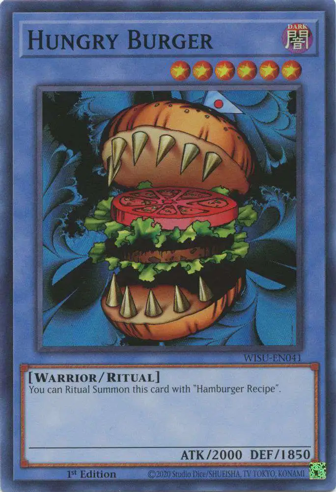 yugioh food cards YuGiOh Trading Card Game Wild Survivors Single Card Super Rare Hungry  Burger WISU-EN041