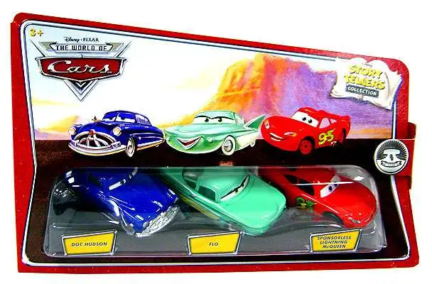 Disney / Pixar Cars The World of Cars Story Tellers Doc Hudson, Flo &  Sponsorless McQueen Diecast Car 3-Pack [Damaged Package]