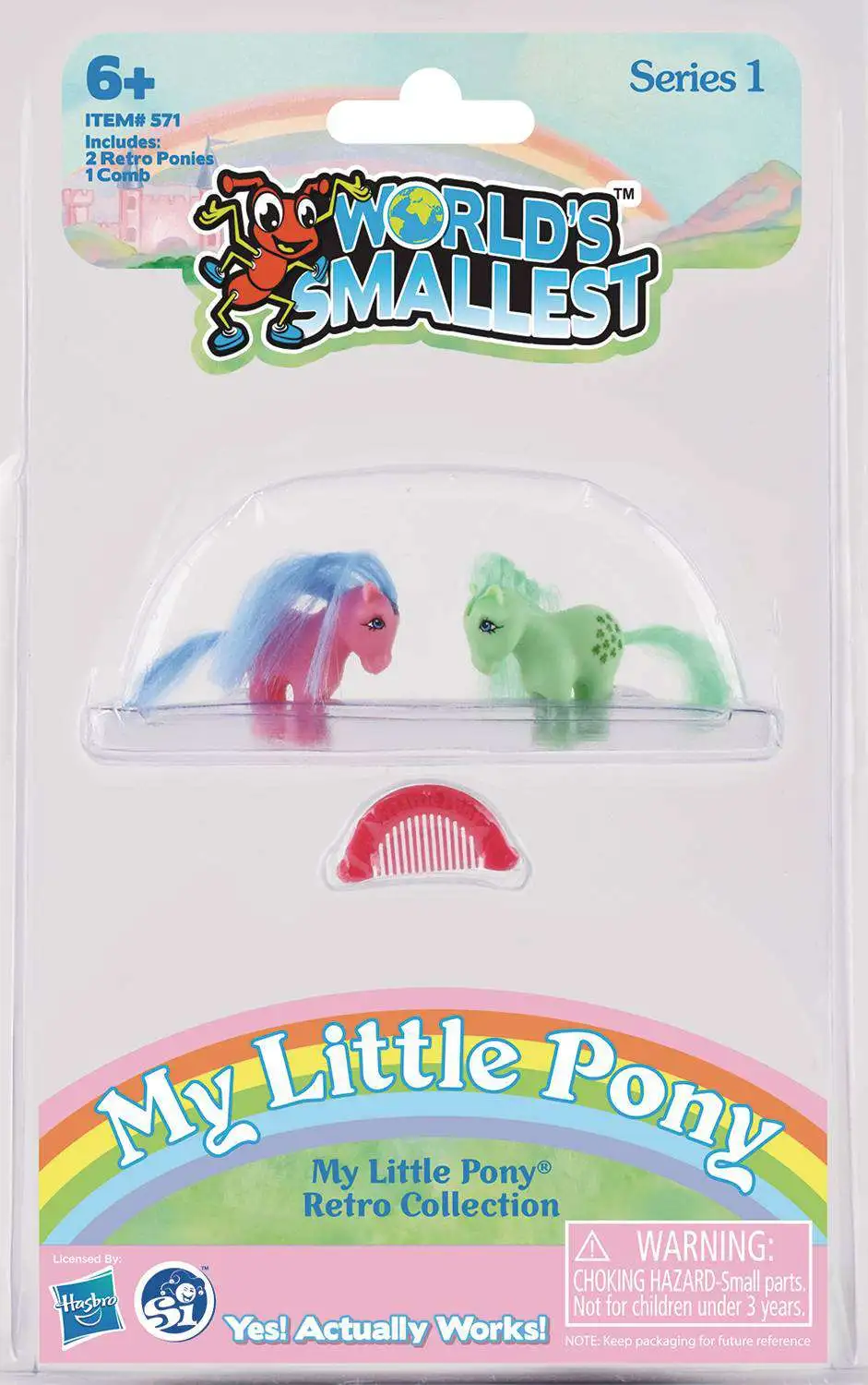 World's Smallest My Little Pony Toy [2 RANDOM Ponies & Comb]