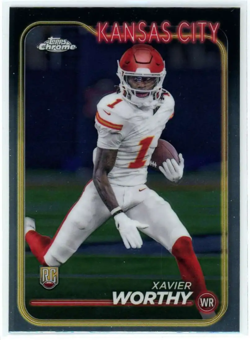 NFL 2024 Topps Chrome Football Base Xavier Worthy #208 [Rookie]