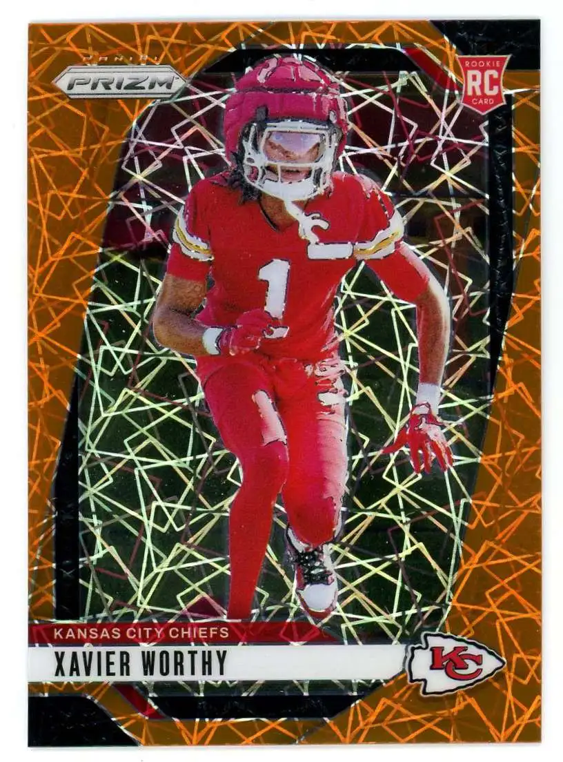 NFL 2024 Panini Prizm Football Orange Laser Xavier Worthy #399 [Rookie]