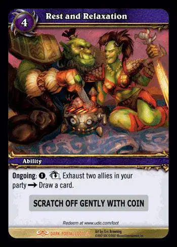 World of Warcraft Trading Card Game Dark Portal Legendary Loot Rest and Relaxation #1