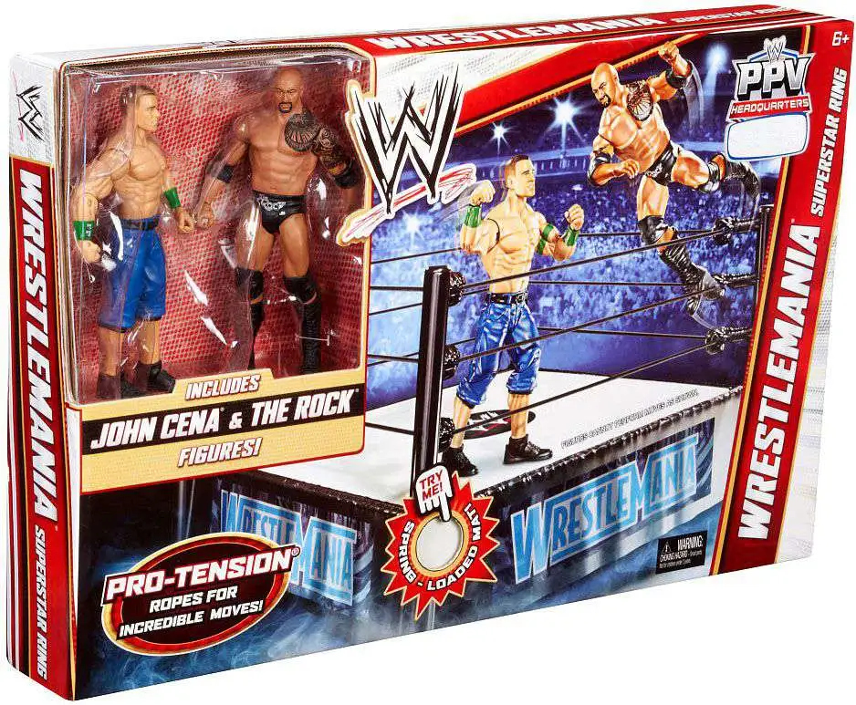 Mattel WWE Wrestlemania Superstar Ring mit 2 Figuren John Cena & Bray Wyatt 