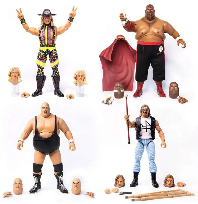 Wrestling's Heels & Faces Pinnacle Collection Abdullah, Pillman, Bundy & Jarret Set of 4 Action Figures #01-04