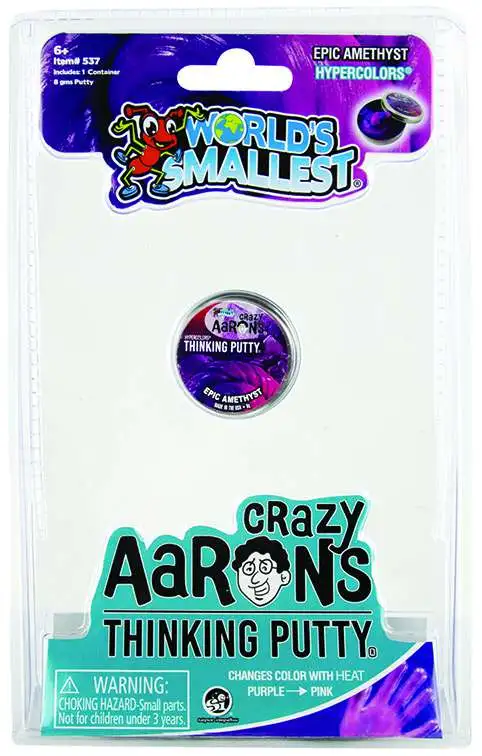 World's Smallest Crazy Aaron's Hypercolor Epic Amethyst 1.25-Inch Thinking Putty [Authentic Metal Storage Case!]