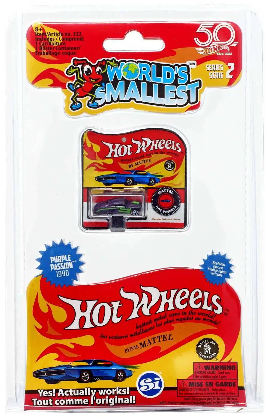 World's Smallest Hot Wheels Purple Passion 1990 Diecast Car
