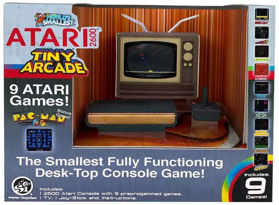 Worlds Smallest Atari 2600 Tiny Arcade Games Mini Playable System Damaged Box 