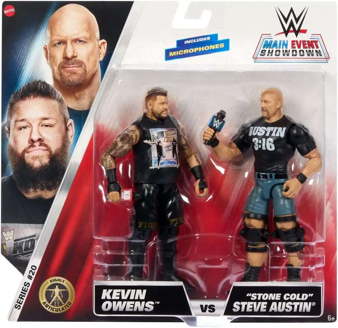 WWE Wrestling Main Event Showdown Series 20 "Stone Cold" Steve Austin vs. Kevin Owens Action Figure 2-Pack