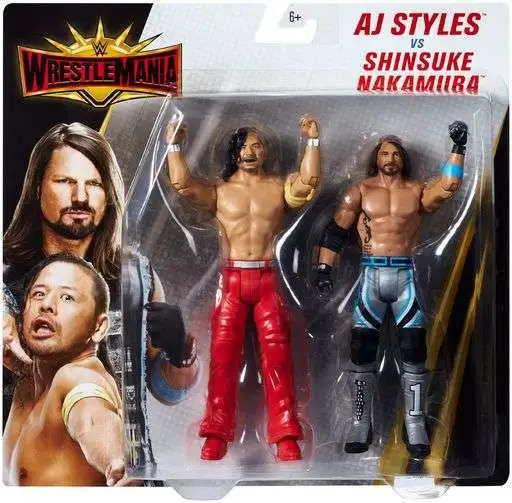 2018 WWE WWF Mattel AJ Styles Shinsuke Nakamura Wrestling Figures MIP WM 35 for sale online 
