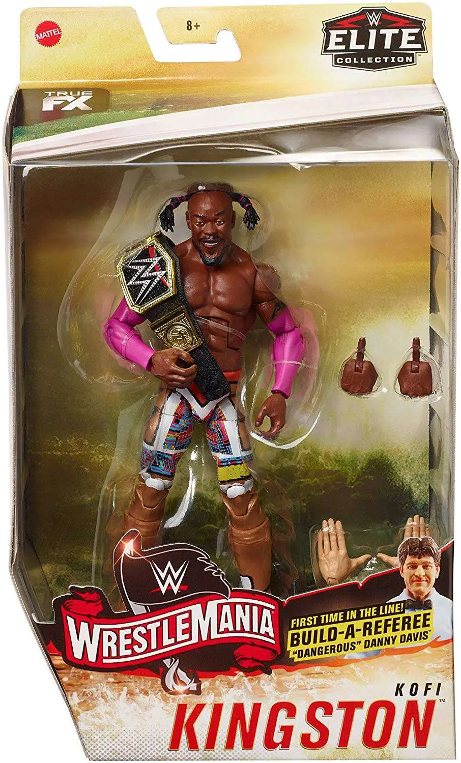 WWE Wrestling Elite Collection WrestleMania 35 Kofi Kingston Action Figure  Build Referee Dangerous Danny Davis Mattel Toys - ToyWiz