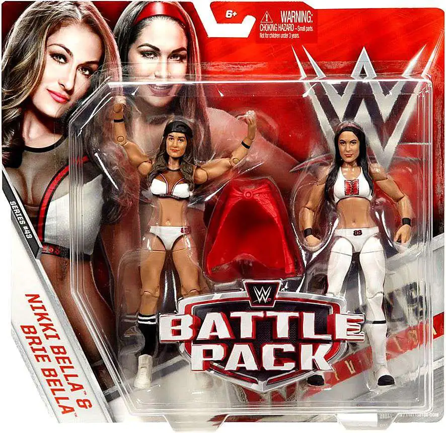 WWE MATTEL BATTLE PACK SERIES NIKKI-N-BRIE THE BELLA TWINS COMPLETE WITH TITLE 